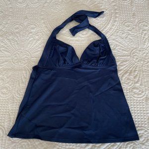 JCREW RUCHED LIDO TANKINI D CUP SMALL NAVY NWT